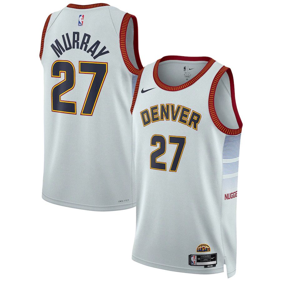 Men Denver Nuggets 27 Jamal Murray Nike Silver City Edition 2022-23 Swingman NBA Jersey
